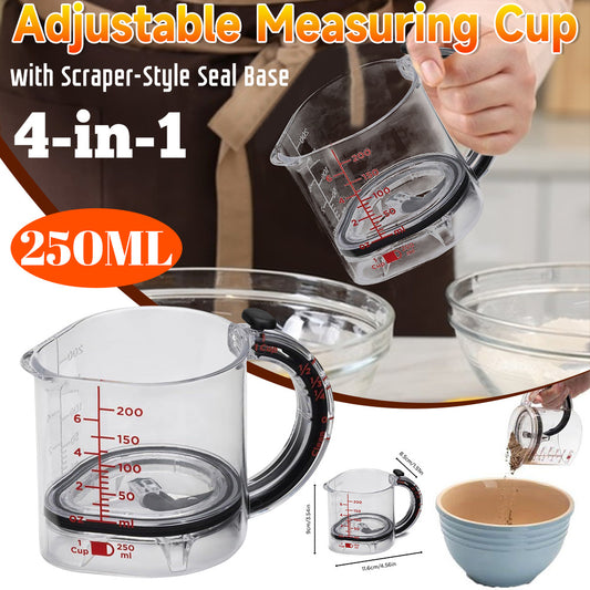 4-in-1 Adjustable Measuring Cup – Multi-Functional Kitchen Measuring Tool