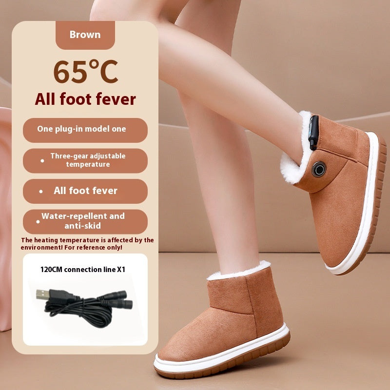 Rechargeable Heated Cotton Shoes – USB Winter Warming Boots (For Home & Office Use)