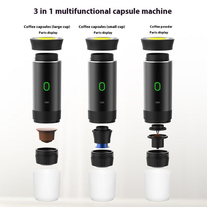3-in-1 Portable Espresso Machine – Rechargeable & Capsule Compatible