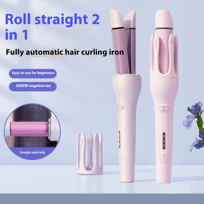2-in-1 Automatic Hair Curler & Straightener – Ceramic Fast Heating, Ionic Anti-Frizz