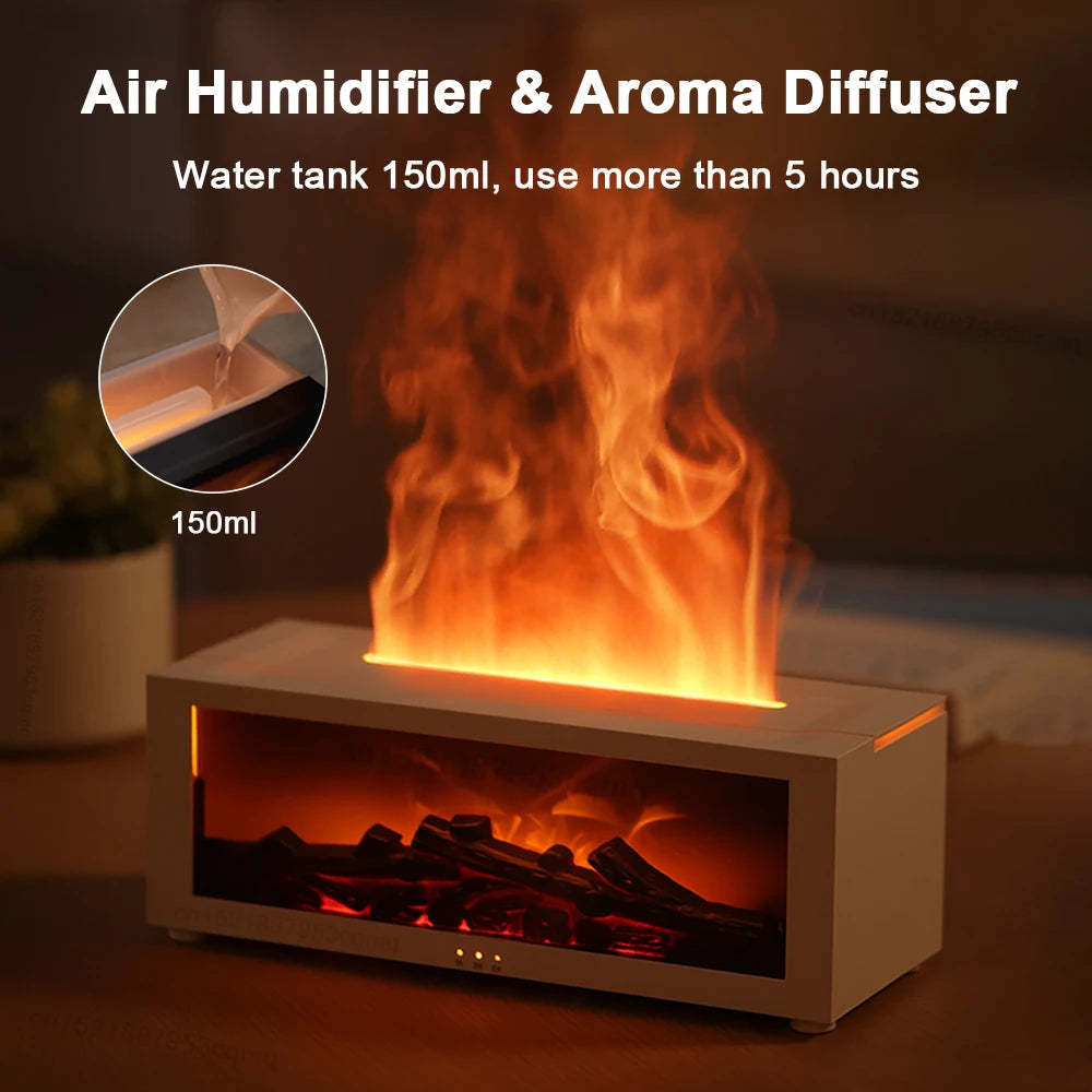 Flame Aromatherapy Machine – 3D Fire Effect Essential Oil Diffuser & Humidifier