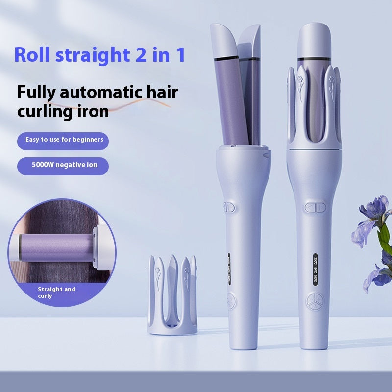 2-in-1 Automatic Hair Curler & Straightener – Ceramic Fast Heating, Ionic Anti-Frizz