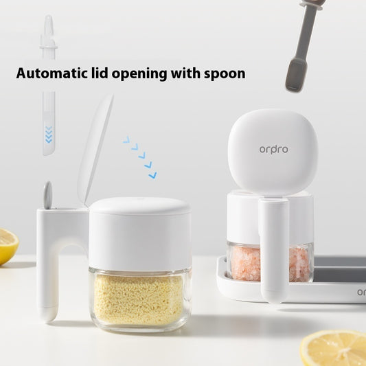 Self-Opening Seasoning Box – Kitchen Storage Tray with Flip Lid