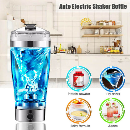 Electric Protein Shaker Bottle – USB Rechargeable Stirrer Cup (450ml)