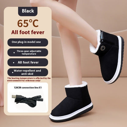 Rechargeable Heated Cotton Shoes – USB Winter Warming Boots (For Home & Office Use)