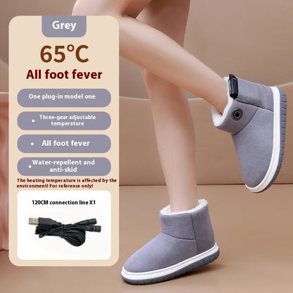 Rechargeable Heated Cotton Shoes – USB Winter Warming Boots (For Home & Office Use)