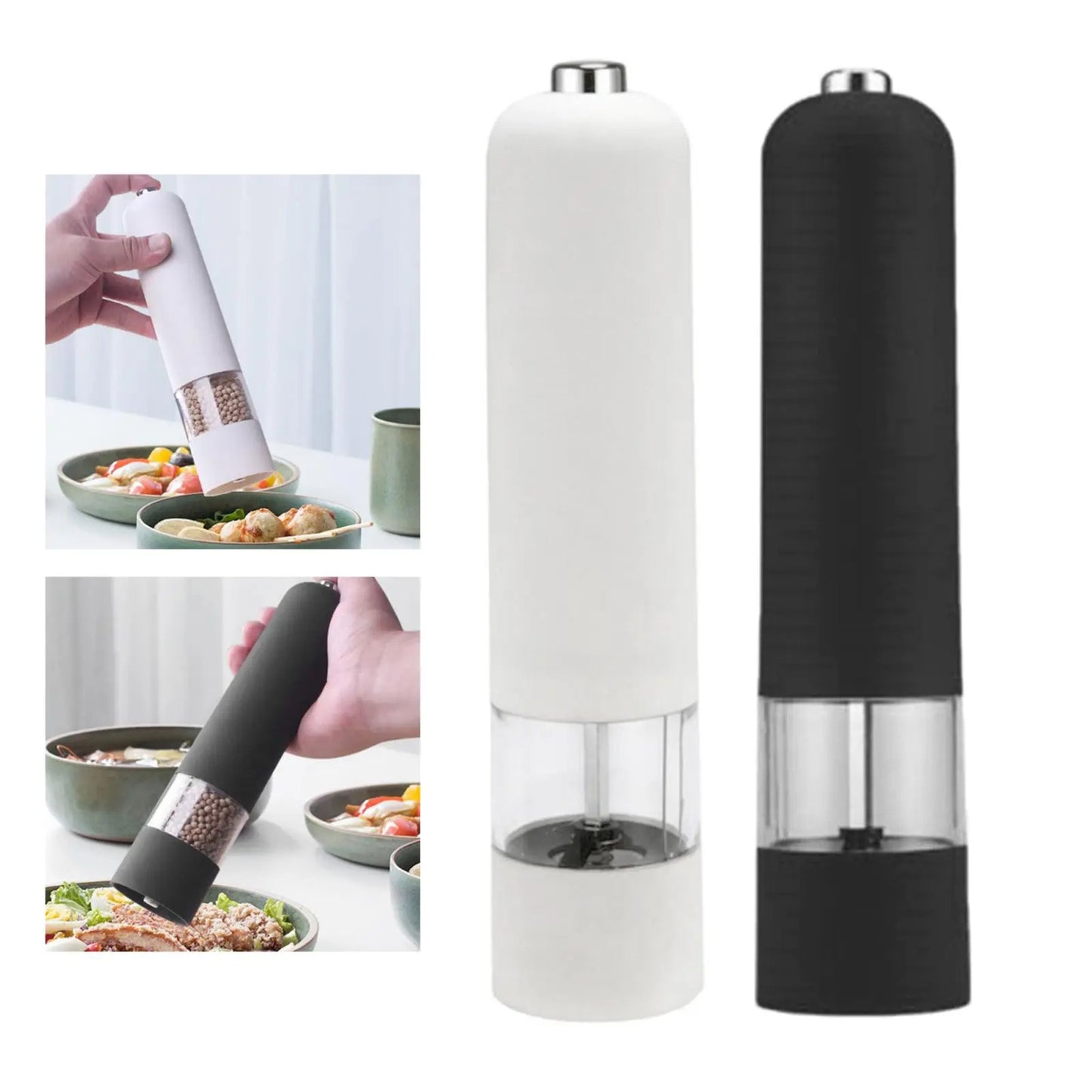 One-Touch Electric Pepper Grinder – Sleek Single & 2-Pack Options