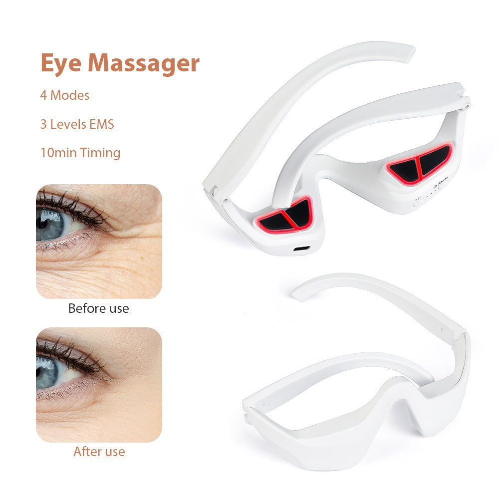 Rechargeable Eye Massager Glasses – EMS & Red Light Therapy for Dark Circles and Eye Fatigue