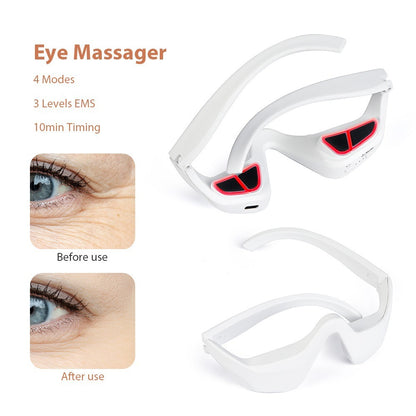 Rechargeable Eye Massager Glasses – EMS & Red Light Therapy for Dark Circles and Eye Fatigue