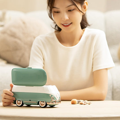 Retro Bus Ultrasonic Cleaning Machine – Stylish Portable Cleaner for Glasses & Jewelry