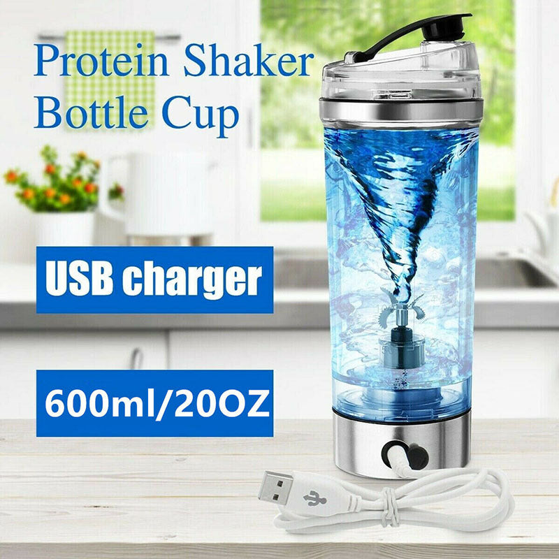 Electric Protein Shaker Bottle – USB Rechargeable Stirrer Cup (450ml)