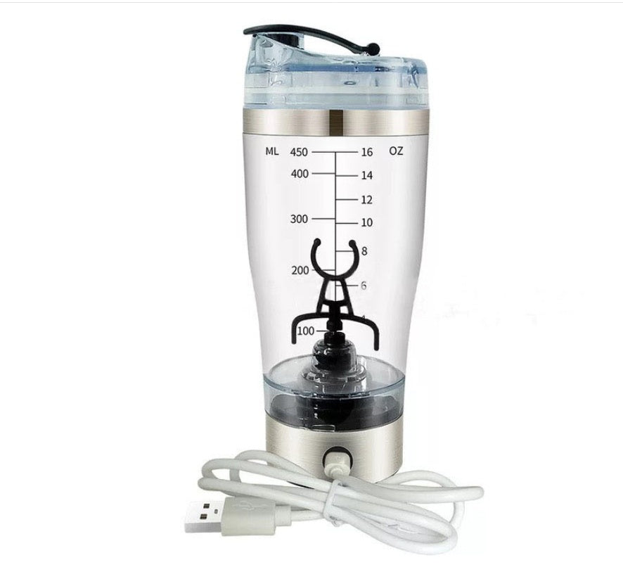 Electric Protein Shaker Bottle – USB Rechargeable Stirrer Cup (450ml)