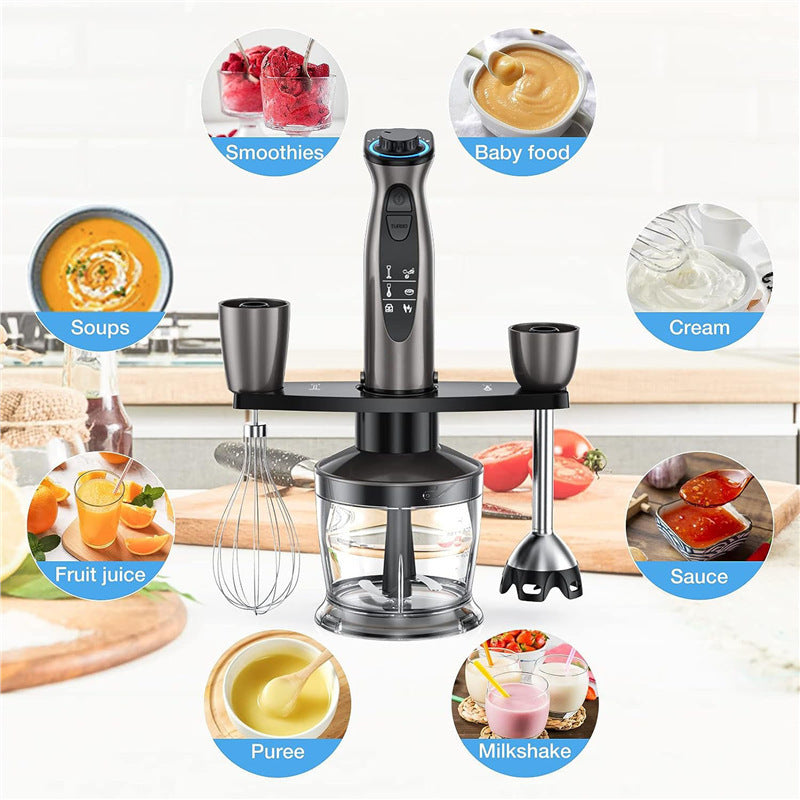 4-in-1 Electric Hand Blender Set – Whisk, Chopper, Mixer & Milk Frother